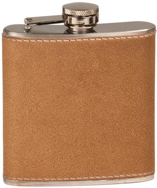 brown leather flask